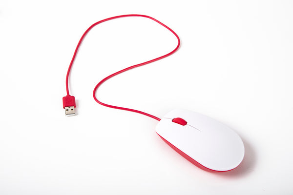 Makerbright Raspberry Pi 5 Raspberry Pi Mouse (Red/White) - MakerBright